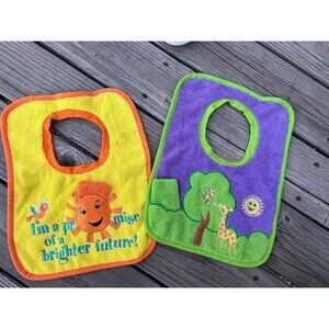 New Norwex Baby Bib Yellow Sunshine & Purple Tree~Set of 2 Microfiber